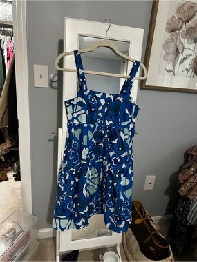 RHODE Blue Floral Print Dress
